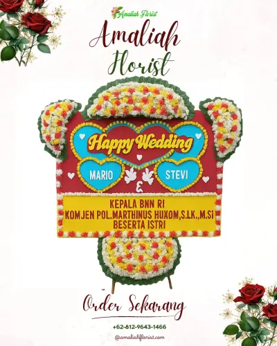 Karangan Papan Bunga Pernikahan di Jegu